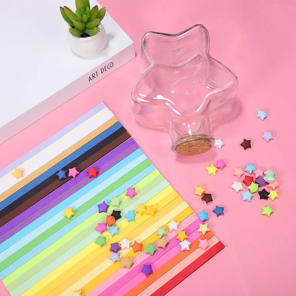 1 set Wishing Star Bottle 540x2 Origami Papers Plastic Containers DIY Decor Birthday Gifts Confession Transparent Storage Jar
1 set Wishing Star Bottle 540x2 Origami Papers Plastic Containers DIY Decor Birthday Gifts Confession Transparent Storage Jar