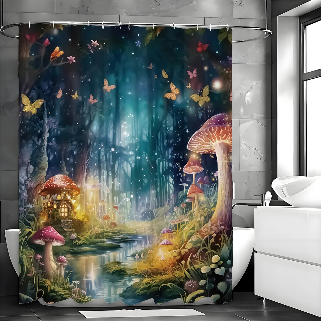 Creative Forest Mushrooms Shower Curtain Washable Dirt-Resistant Shower Head waterproof Polyester Bath Curtain For Home Decor
Creative Forest Mushrooms Shower Curtain Washable Dirt-Resistant Shower Head waterproof Polyester Bath Curtain For Home Decor