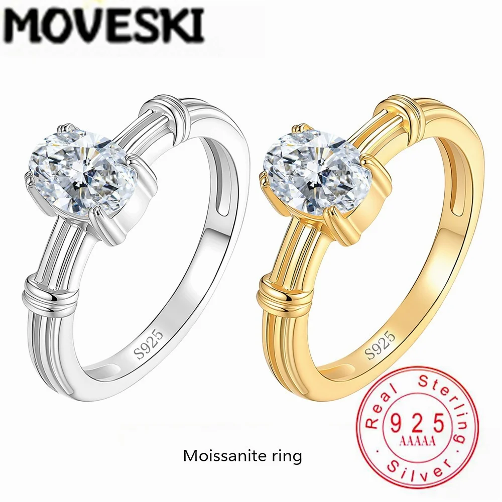 925 Sterling Silver Gold Plated 1CT Oval Moissanite Ring Solitaire Engagement Band for Women Promise Jewelry
925 Sterling Silver Gold Plated 1CT Oval Moissanite Ring Solitaire Engagement Band for Women Promise Jewelry