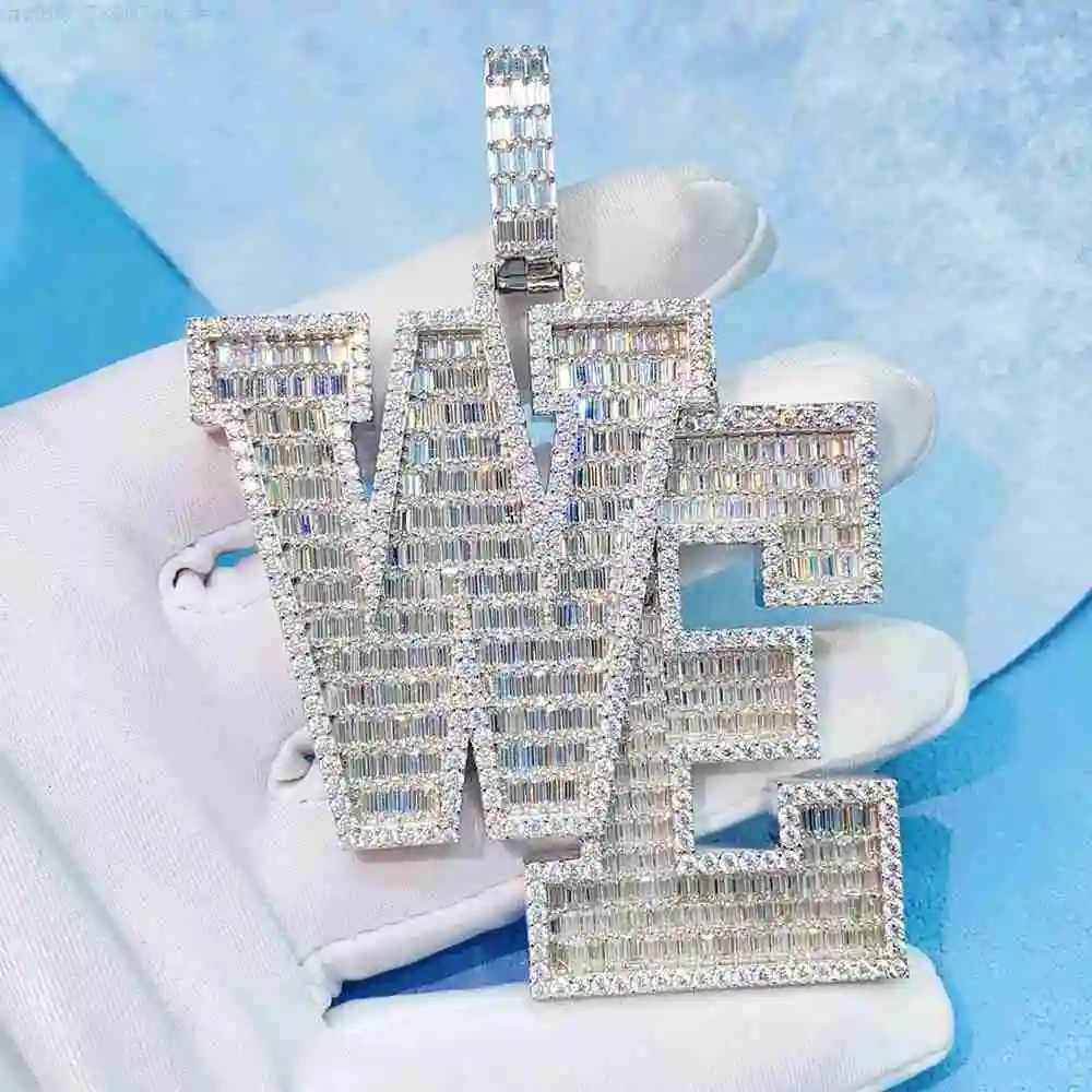 Personality Monogram Unisex Jewelry Necklace Pendant Hip Hop 925 Silver Square Moissanite Letter Pendant
Personality Monogram Unisex Jewelry Necklace Pendant Hip Hop 925 Silver Square Moissanite Letter Pendant