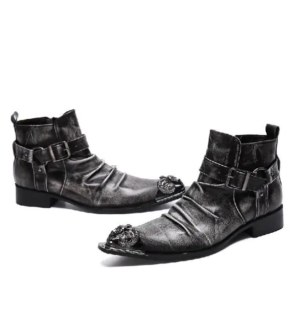 Retro Men's Shoes, British Style Short Boots, Iron Toe High Top Shoes, Men's Casual Leather Boots
Retro Men's Shoes, British Style Short Boots, Iron Toe High Top Shoes, Men's Casual Leather Boots