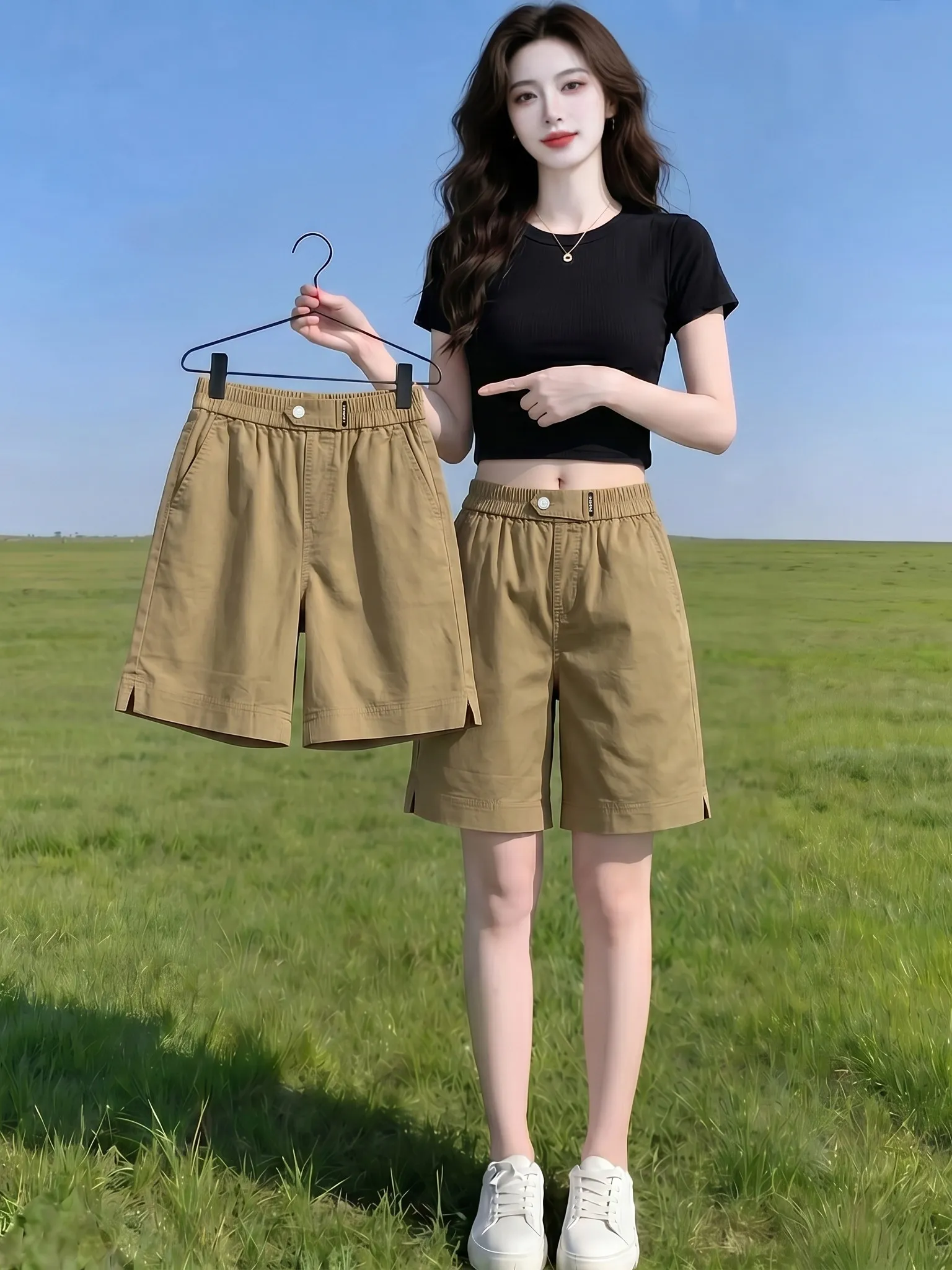 High Waist Sporty Color Simple Versatile Short Pants Summer New Style Slimming Five Parts Casual Wide Leg Pants for Women
High Waist Sporty Color Simple Versatile Short Pants Summer New Style Slimming Five Parts Casual Wide Leg Pants for Women