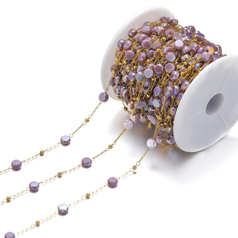 1 Meter Stainless Steel Crystal Glass Vacuum Gold Beads Chains DIY Necklaces Findings Bracelet Jewelry Earrings Making Crafts
1 Meter Stainless Steel Crystal Glass Vacuum Gold Beads Chains DIY Necklaces Findings Bracelet Jewelry Earrings Making Crafts