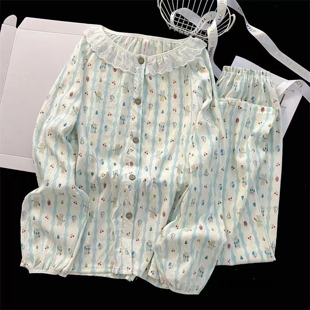Cloud Cotton Long Sleeve Cartoon Pajamas Women's Spring Autumn Home Clothes Set Sweet Home Leisure Comfortable Sleepwear
Cloud Cotton Long Sleeve Cartoon Pajamas Women's Spring Autumn Home Clothes Set Sweet Home Leisure Comfortable Sleepwear