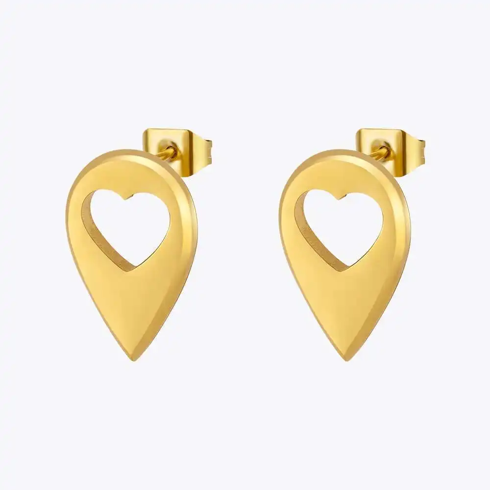 ENFASHION Curved Droplet Heart Stud Earrings For Women Stainless Steel In Earings Fashion Cute Jewelry Aretes De Mujer E231490
ENFASHION Curved Droplet Heart Stud Earrings For Women Stainless Steel In Earings Fashion Cute Jewelry Aretes De Mujer E231490