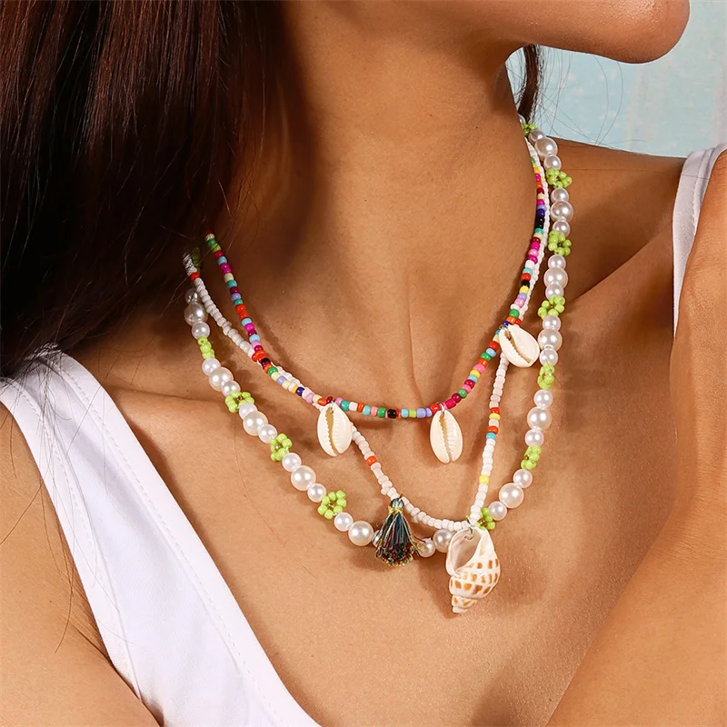 Aihua 3pcs/set Bohemia Conch Shell Pendant Necklace for Women Sand Beach Pearls Seed Beaded Chains Necklaces Jewelry Party Girls
Aihua 3pcs/set Bohemia Conch Shell Pendant Necklace for Women Sand Beach Pearls Seed Beaded Chains Necklaces Jewelry Party Girls