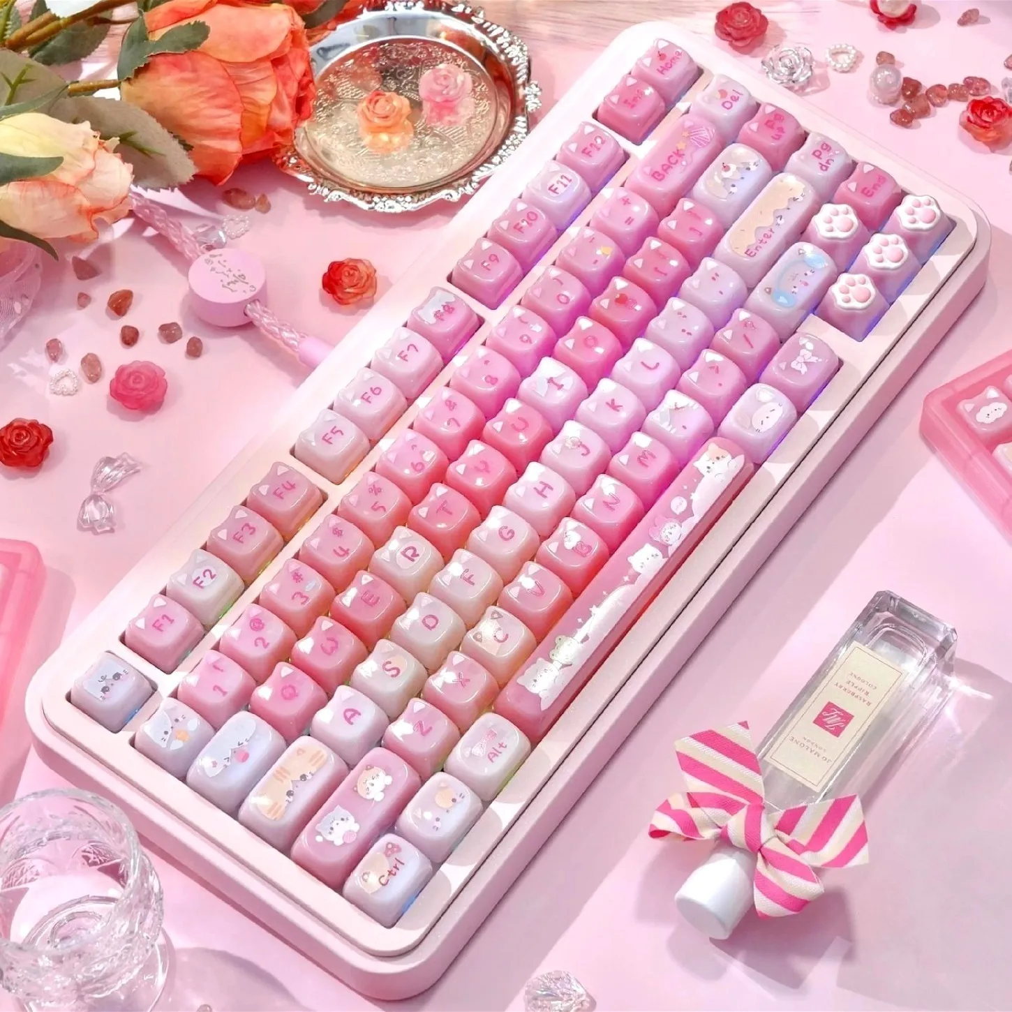 MAO Profile Cute Pudding Cat Ear Keycaps 142 Keys Pink Translucent PC for 60/64/84/98/108 Mechanical Keyboard
MAO Profile Cute Pudding Cat Ear Keycaps 142 Keys Pink Translucent PC for 60/64/84/98/108 Mechanical Keyboard