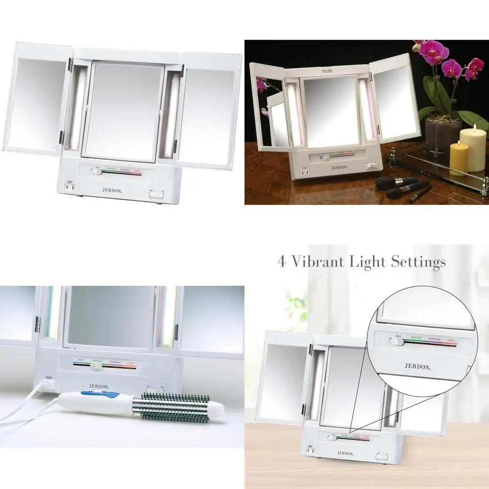 Two-Sided Makeup Mirror with 5X-1X Magnification, Adjustable Lighting, White Vanity Mirror for Enhanced Makeup Application
Two-Sided Makeup Mirror with 5X-1X Magnification, Adjustable Lighting, White Vanity Mirror for Enhanced Makeup Application