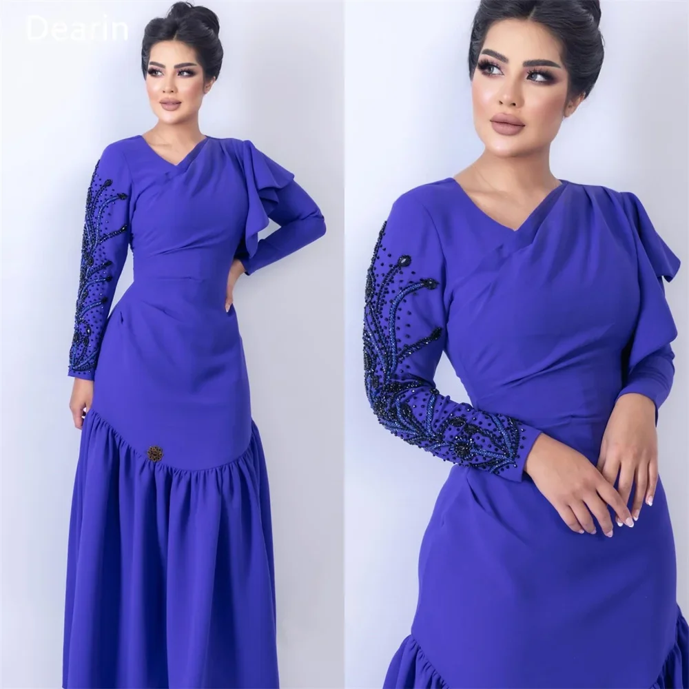 Customized Prom Dress Women Evening Dearin V-neck A-line Floor Length Skirts Draped Beading Bespoke Occasion Dresses Formal Gown
Customized Prom Dress Women Evening Dearin V-neck A-line Floor Length Skirts Draped Beading Bespoke Occasion Dresses Formal Gown