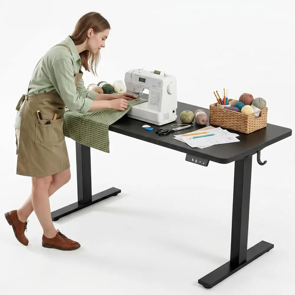 63"x24" Electric Adjustable Black Sewing Table 2-Piece Ergonomic Tabletop for Sewing Craft Art Garage Workspace
63"x24" Electric Adjustable Black Sewing Table 2-Piece Ergonomic Tabletop for Sewing Craft Art Garage Workspace
