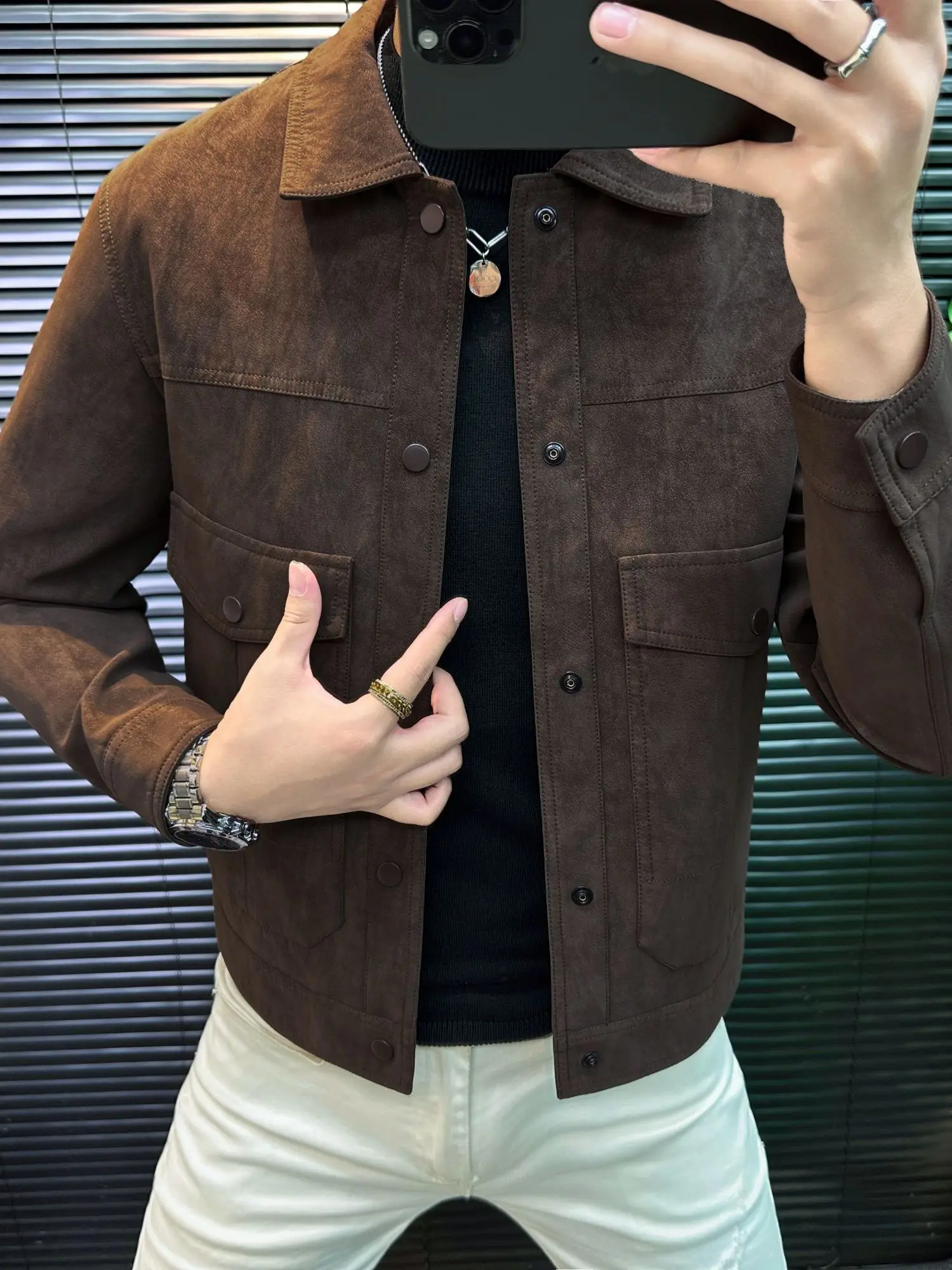 Slim Fit ort Men's Leather Jaet Light Maturi Sle Spring Autumn 2026 New Flip Collar Suede Thin PU Leather Coat
Slim Fit ort Men's Leather Jaet Light Maturi Sle Spring Autumn 2026 New Flip Collar Suede Thin PU Leather Coat