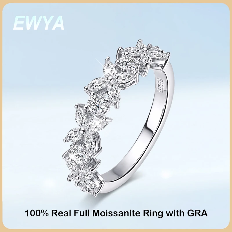 EWYA Luxury Clover D Color Moissanite Diamond Row Ring For Women S925 Silver Plated 18K Wedding Band Half/Full Eternity Rings
EWYA Luxury Clover D Color Moissanite Diamond Row Ring For Women S925 Silver Plated 18K Wedding Band Half/Full Eternity Rings