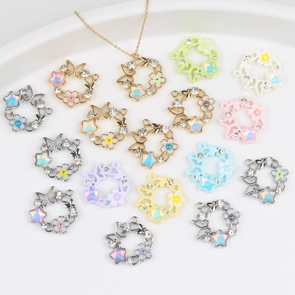 6pcs Hollow Color Garland Shape Pendant Butterfly Earring Necklace Jewelry Making DIY Handmade Ornaments Accessories Flower Star
6pcs Hollow Color Garland Shape Pendant Butterfly Earring Necklace Jewelry Making DIY Handmade Ornaments Accessories Flower Star