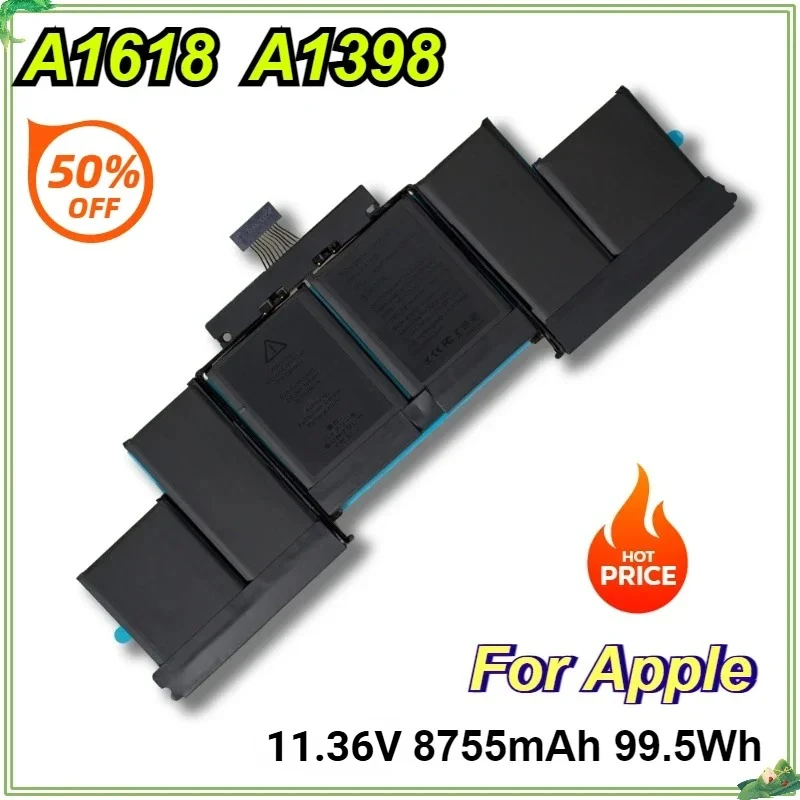 New A1618 Laptop Battery for Apple MacBook Pro 15" Retina A1398 A1618 2015 Year 11.36V 8755mAh 99.5Wh
New A1618 Laptop Battery for Apple MacBook Pro 15" Retina A1398 A1618 2015 Year 11.36V 8755mAh 99.5Wh