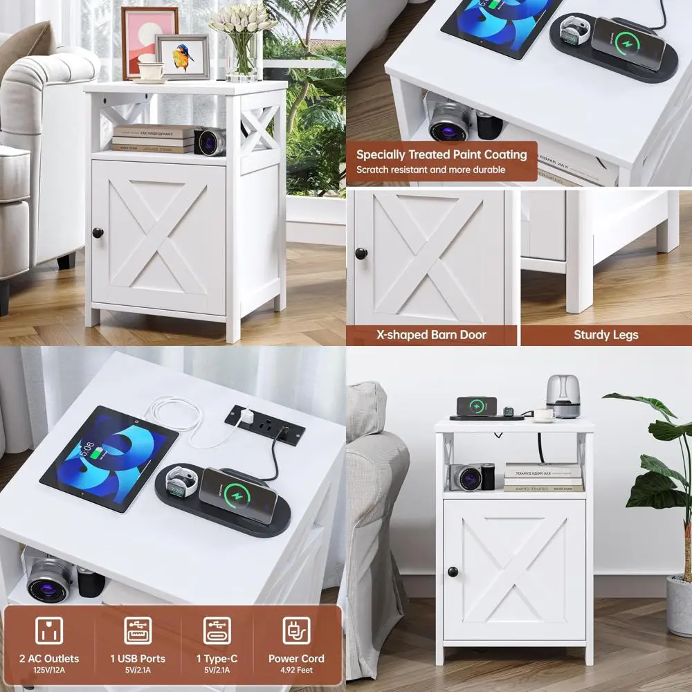 Зарядная станция, тумбочка для фермерского дома с дверцей сарая, прикроватная тумбочка для хранения, боковой столик с открытым отделением для спальни
Зарядная станция, тумбочка для фермерского дома с дверцей сарая, прикроватная тумбочка для хранения, боковой столик с открытым отделением для спальни