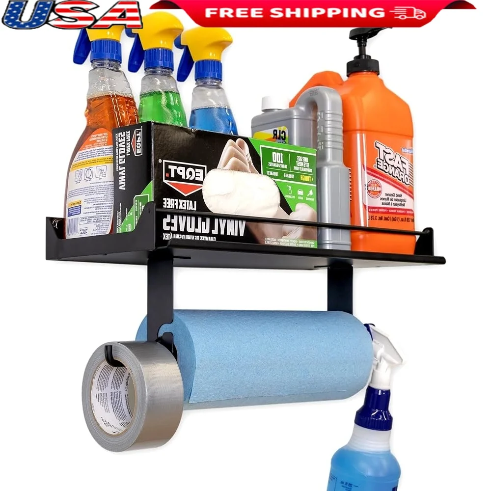 Настенный держатель для бумажных полотенец, стеллаж для хранения, гаражный органайзер для одной руки, полка с подставкой для телефона, принадлежности для чистки, утилита
Настенный держатель для бумажных полотенец, стеллаж для хранения, гаражный органайзер для одной руки, полка с подставкой для телефона, принадлежности для чистки, утилита