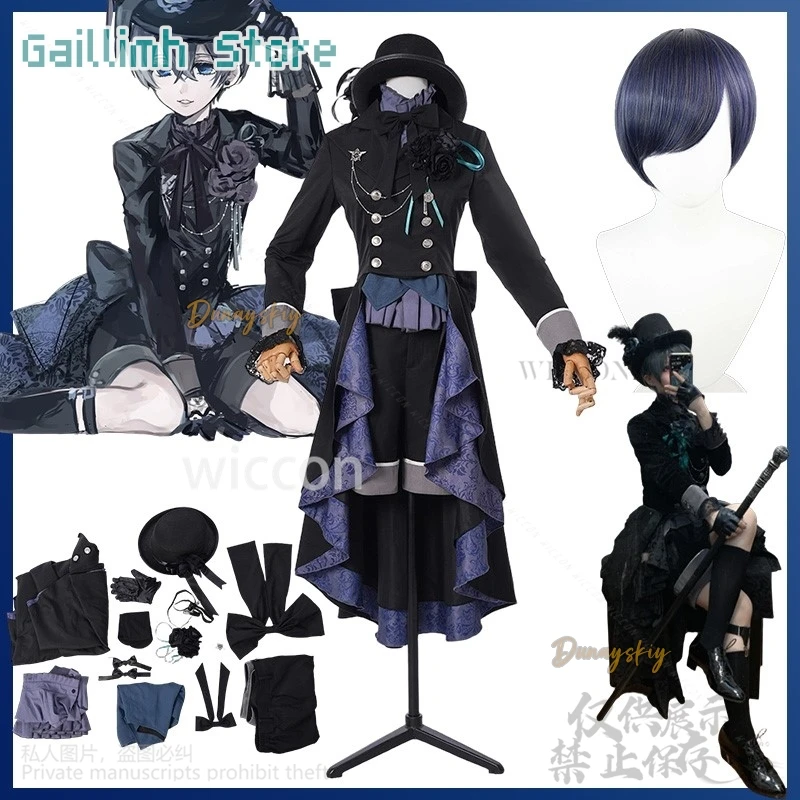 Black Anime Butler Cosplay Ciel Black Rose Costume Court Vintage Gothic Dresses Hat Gorgeous Lolita Dark Styles Wigs 코스프레
Black Anime Butler Cosplay Ciel Black Rose Costume Court Vintage Gothic Dresses Hat Gorgeous Lolita Dark Styles Wigs 코스프레