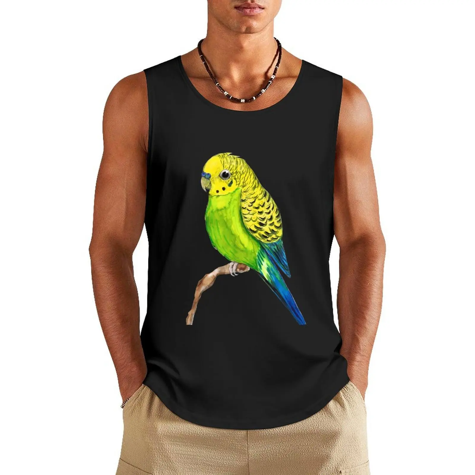Cute green budgie Tank Top sleeveless shirt man gym running shirt underwear t-shirt Men's
Cute green budgie Tank Top sleeveless shirt man gym running shirt underwear t-shirt Men's