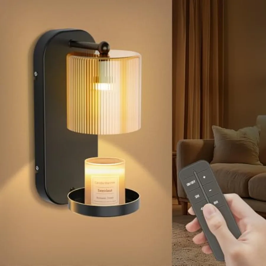Wall Mounted Candle Warmer Lamp with Remote Control, Timer and Dimmer, Flameless Wax Melt Warmer for Jar Candles, Metal Wall Sc
Wall Mounted Candle Warmer Lamp with Remote Control, Timer and Dimmer, Flameless Wax Melt Warmer for Jar Candles, Metal Wall Sc