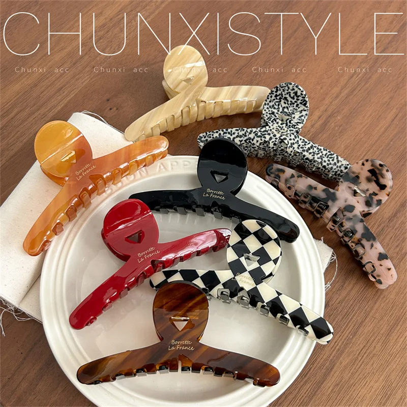 French Acetate Hair Claw Large Shark Clip for Thick Hair Korean Style Hair Accessories Women Elegant Updo Statement
French Acetate Hair Claw Large Shark Clip for Thick Hair Korean Style Hair Accessories Women Elegant Updo Statement