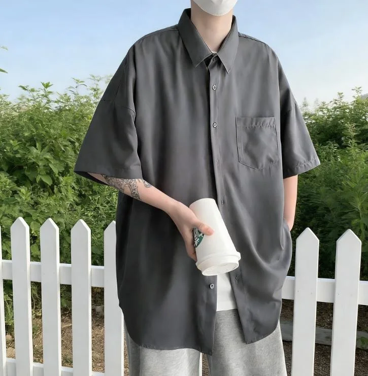 Summer Short-Sleeve Shirts Men Casual Solid Color Loose-Fit Tops Breathable Comfortable Daily Wear Home Outdoor Activities
Summer Short-Sleeve Shirts Men Casual Solid Color Loose-Fit Tops Breathable Comfortable Daily Wear Home Outdoor Activities