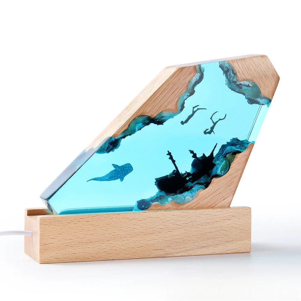 View resin night light handmade ornament epoxy resin solid wood lamp holder handicraft
View resin night light handmade ornament epoxy resin solid wood lamp holder handicraft
