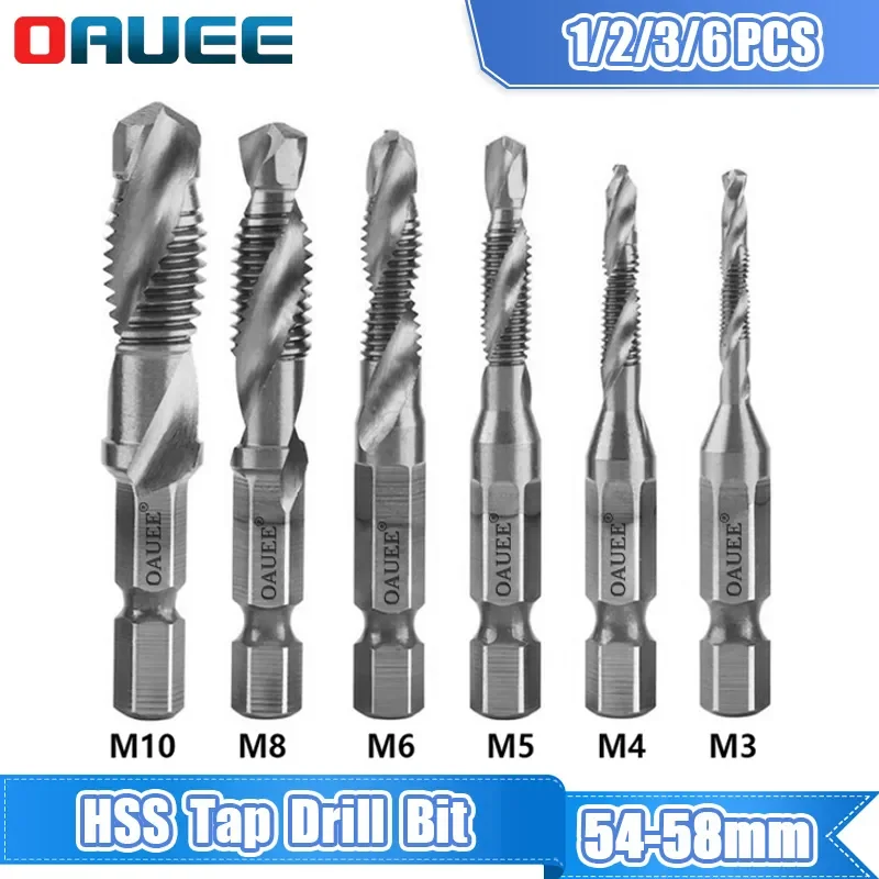 1/6Pcs Tap Drill Bit Set Hex Shank Titanium Plated HSS Screw Thread Bit Screw Machine Compound Tap M3 M4 M5 M6 M8 M10 Hand Tools
1/6Pcs Tap Drill Bit Set Hex Shank Titanium Plated HSS Screw Thread Bit Screw Machine Compound Tap M3 M4 M5 M6 M8 M10 Hand Tools