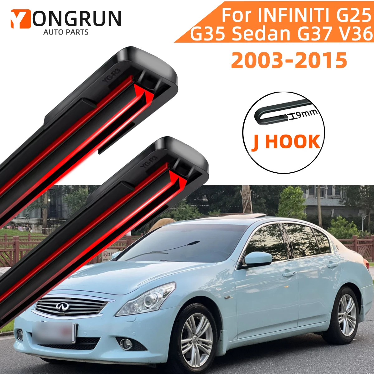 Double Rubber Car Wipers for INFINITI G25 G35 Sedan G37 V36 Front Blade Brushes Cutter Accessorie Wiper Windscreen Wiper Parts
Double Rubber Car Wipers for INFINITI G25 G35 Sedan G37 V36 Front Blade Brushes Cutter Accessorie Wiper Windscreen Wiper Parts