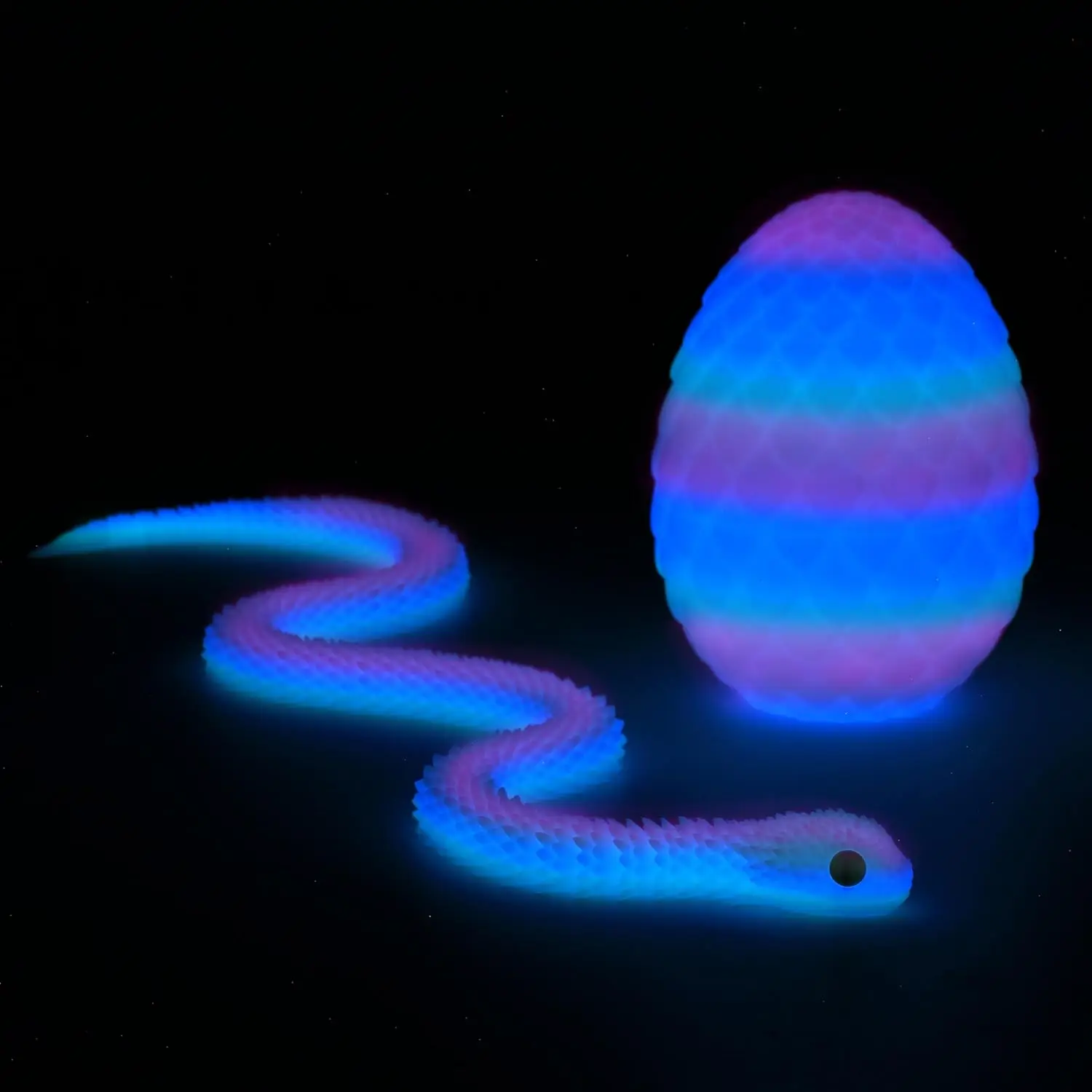 3D Printed Snake Fidget Toy 24 inch with Egg, Realistic Slithering, Stress Relief Desk Decor for Kids & Adults, Luminous Rainbow
3D Printed Snake Fidget Toy 24 inch with Egg, Realistic Slithering, Stress Relief Desk Decor for Kids & Adults, Luminous Rainbow