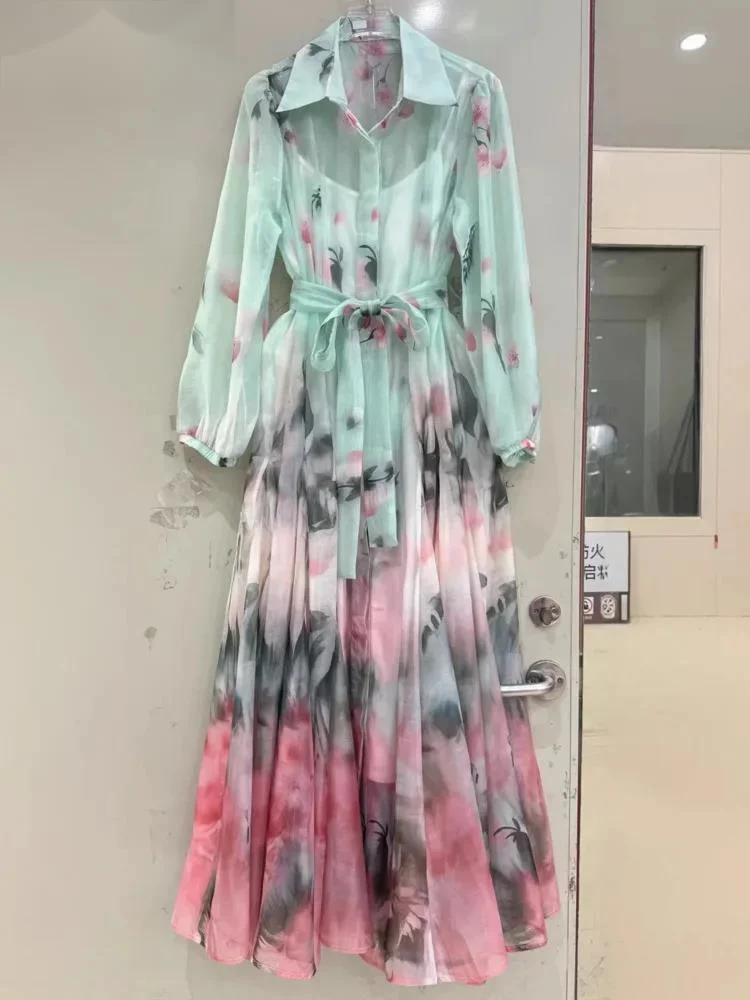 Summer Floral Fairy Long-sleeved Dress Women Lapel Waist-cinching Slimming Dresses New 3AN6WK
Summer Floral Fairy Long-sleeved Dress Women Lapel Waist-cinching Slimming Dresses New 3AN6WK