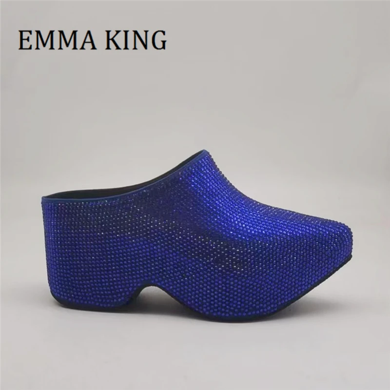 Women Rhinestones Platform Mules Sexy Pointed Toe Thick Sole T-Show Slippers Unisex Bling Banquet Wedding Party Shoes Big 43
Women Rhinestones Platform Mules Sexy Pointed Toe Thick Sole T-Show Slippers Unisex Bling Banquet Wedding Party Shoes Big 43