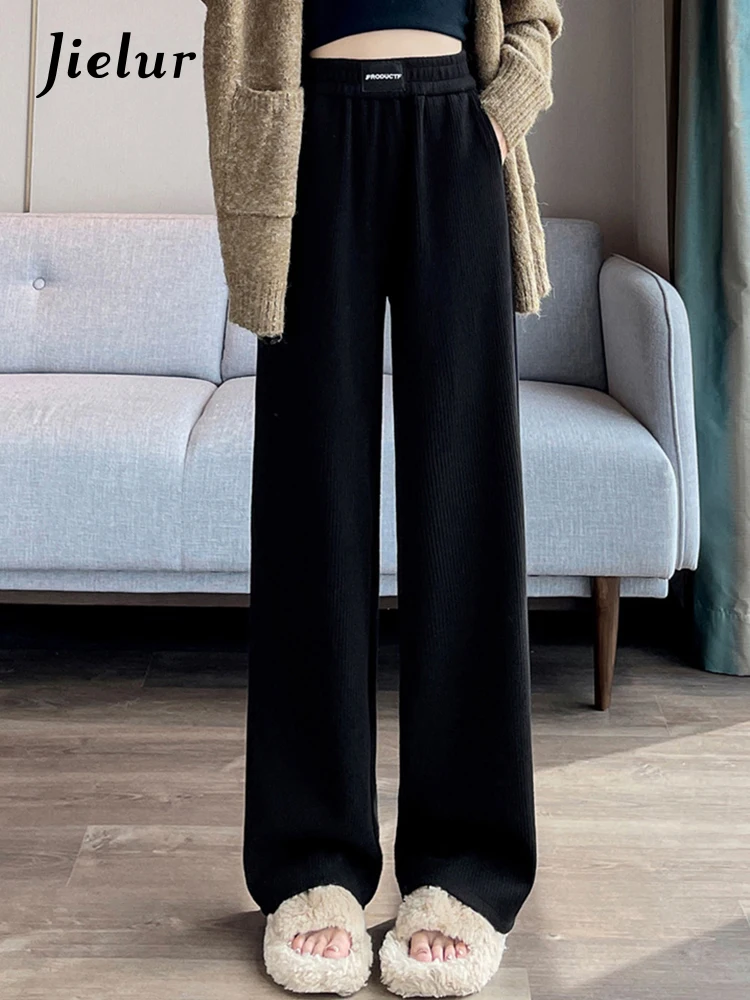 Jielur Knitting Elastic Waist Loose Women's Pants Simple Loose Casual Pure Color Basic Office Lady Pockets Female Wide Leg Pants
Jielur Knitting Elastic Waist Loose Women's Pants Simple Loose Casual Pure Color Basic Office Lady Pockets Female Wide Leg Pants