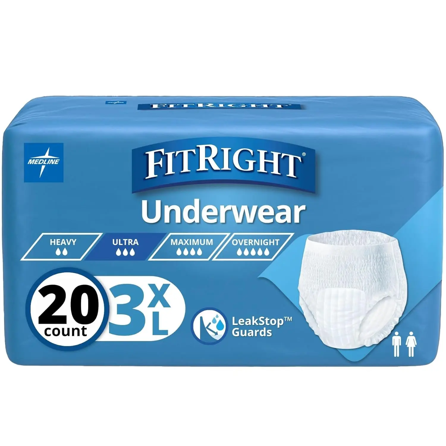 Heavy Absorbency Incontinence Underwear, 3X-Large, 75-94" Waist, 20 Count
Heavy Absorbency Incontinence Underwear, 3X-Large, 75-94" Waist, 20 Count