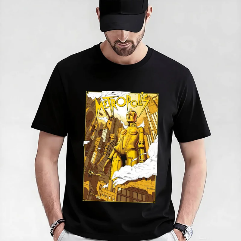 Fritz lang Germany Silent Movie Metropolis t shirt 0521 Maria Cyberpunk Sci-fi Graphic shirt Short Sleeve All size Tee S-6XL
Fritz lang Germany Silent Movie Metropolis t shirt 0521 Maria Cyberpunk Sci-fi Graphic shirt Short Sleeve All size Tee S-6XL
