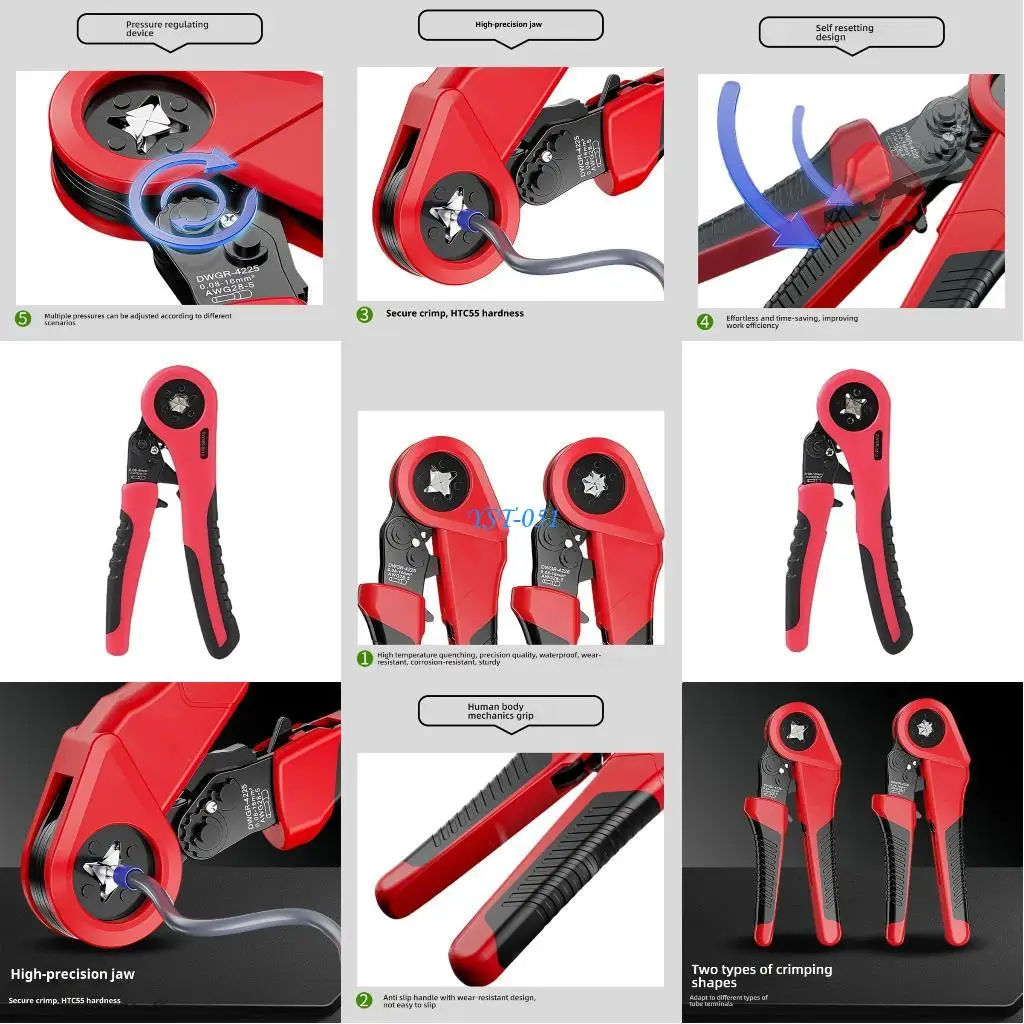 E15A Industrial Terminal Crimping Pliers Crimper Wire Mini Ferrule Crimper Tool Household Electrical Wire Shrinkage
E15A Industrial Terminal Crimping Pliers Crimper Wire Mini Ferrule Crimper Tool Household Electrical Wire Shrinkage