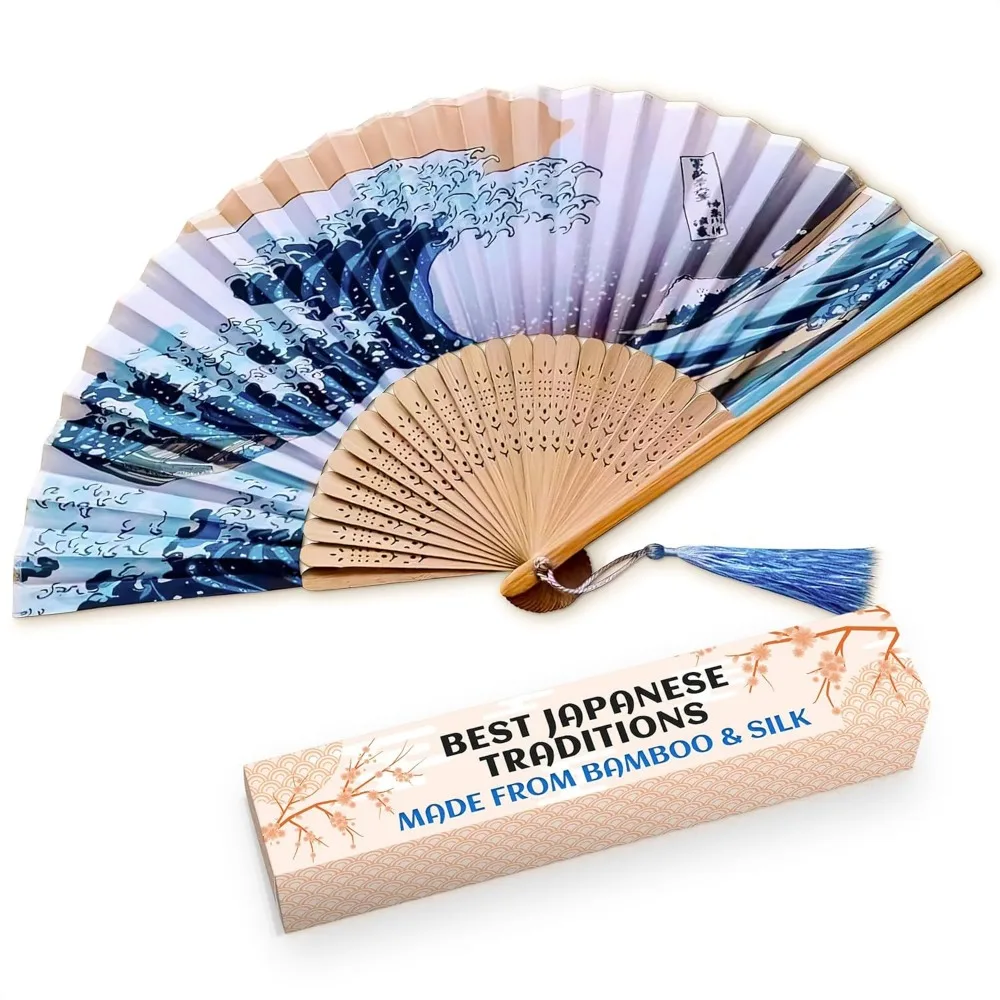 Japanese Silk Folding Fan Bamboo Handheld Vintage Wave Style for Dance Decor Elegant Gift
Japanese Silk Folding Fan Bamboo Handheld Vintage Wave Style for Dance Decor Elegant Gift