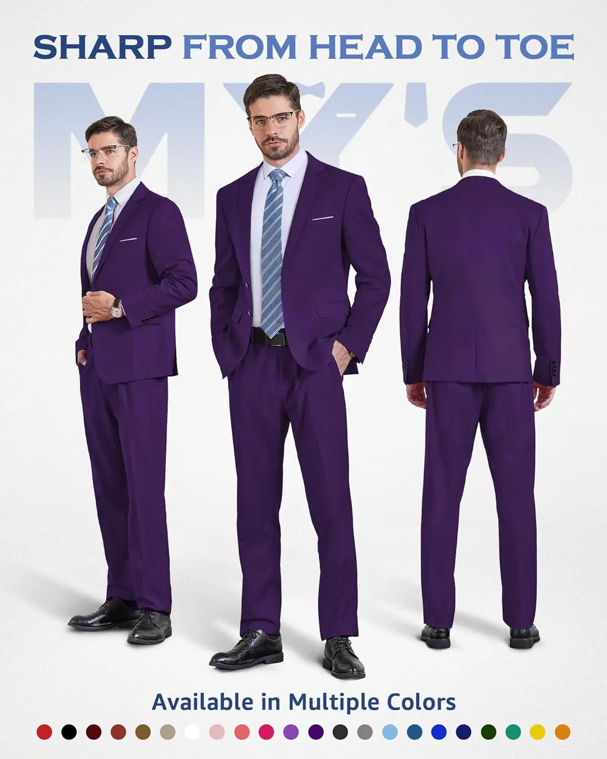 Elegant men's suit 2-piece purple set notched lapel jacket pants slim fit custom tuxedo for wedding groom banquet party
Elegant men's suit 2-piece purple set notched lapel jacket pants slim fit custom tuxedo for wedding groom banquet party