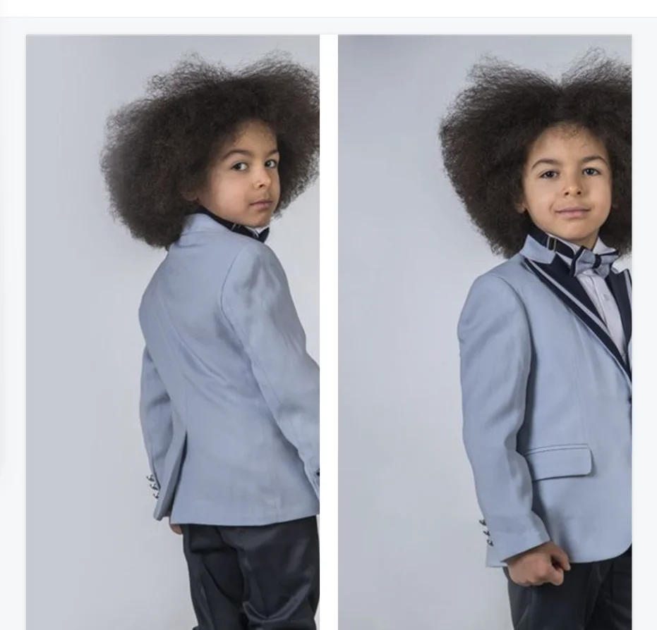 Grey Boys Suit Set 2 Piece Wedding Tuxedo for Kids Jacket Black Pants Cotton Blazer 2-16 Years Formal Party Suit Customized 
Grey Boys Suit Set 2 Piece Wedding Tuxedo for Kids Jacket Black Pants Cotton Blazer 2-16 Years Formal Party Suit Customized