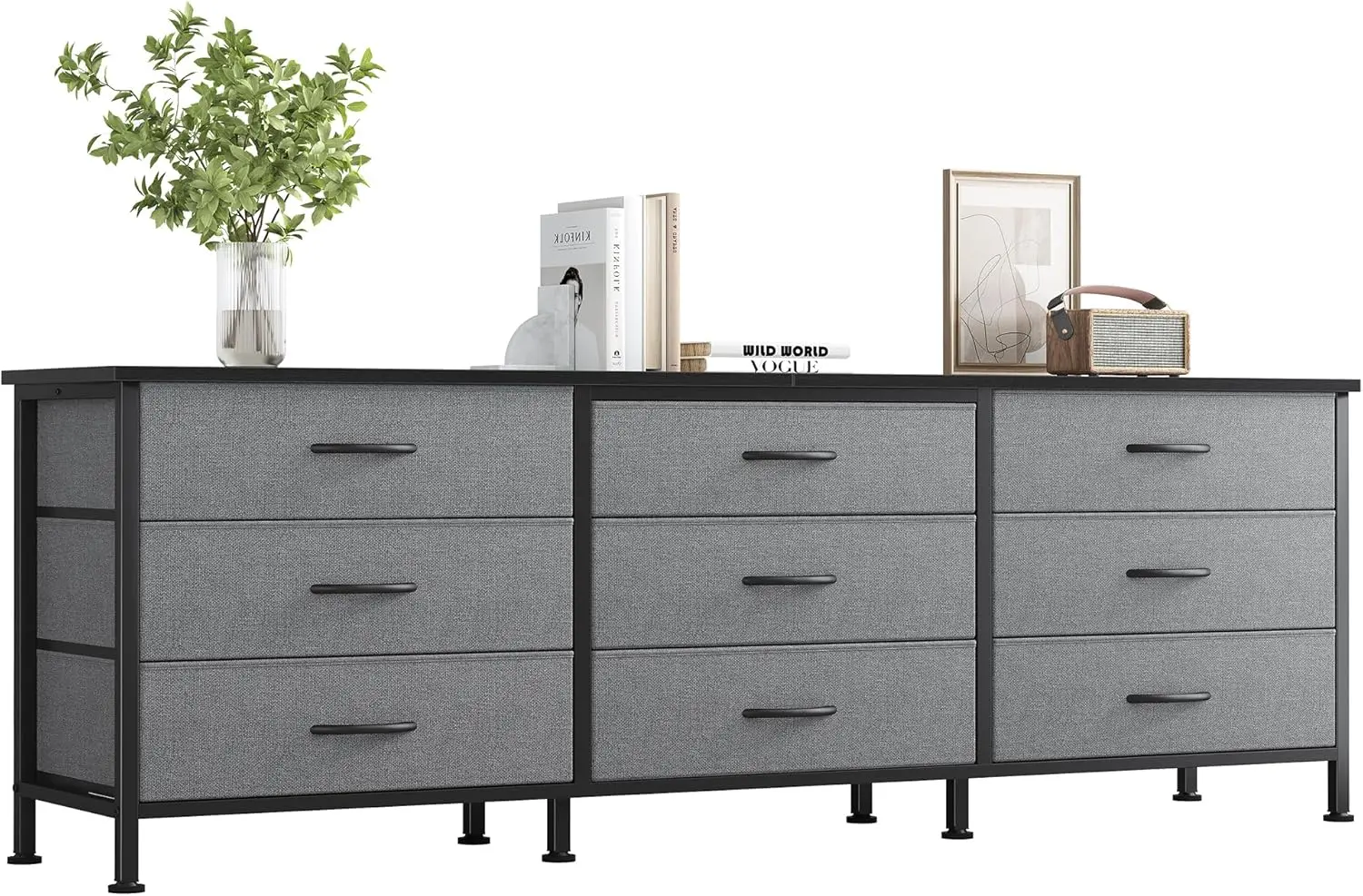 Rustic TV Stand with 9 Drawers, Fits 75" TVs, Farmhouse Media Console with Metal Frame & Adjustable Feet
Rustic TV Stand with 9 Drawers, Fits 75" TVs, Farmhouse Media Console with Metal Frame & Adjustable Feet
