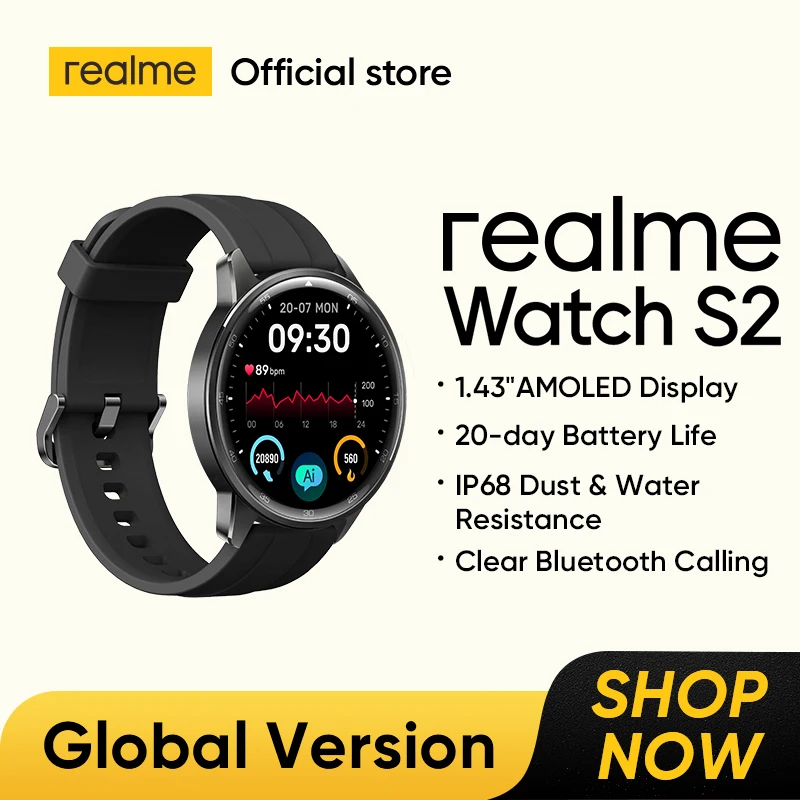 Глобальная версия realme Watch S2 умные часы 1,43'' AMOLED дисплей из нержавеющей стали корпус спорт и здоровье мониторинг 20-дневный срок службы батареи ясно Bluetooth звонки IP68
Глобальная версия realme Watch S2 умные часы 1,43'' AMOLED дисплей из нержавеющей стали корпус спорт и здоровье мониторинг 20-дневный срок службы батареи ясно Bluetooth звонки IP68
