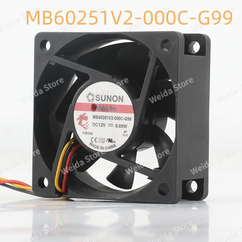 SUNON 6025 MB60251V2-000C-G99 12V 0.89W 6cm 60X60X25MM magnetic bearing quiet inverter Silent Cooling Fan
SUNON 6025 MB60251V2-000C-G99 12V 0.89W 6cm 60X60X25MM magnetic bearing quiet inverter Silent Cooling Fan