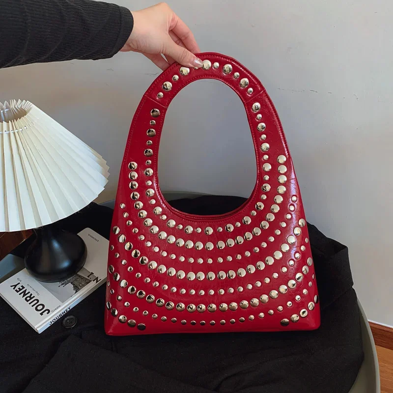 Women's Bag Punk Style Heavy Rivets Handheld Shoulder Bag 2025 New Large Capacity Ladies Underarm Bag
Women's Bag Punk Style Heavy Rivets Handheld Shoulder Bag 2025 New Large Capacity Ladies Underarm Bag