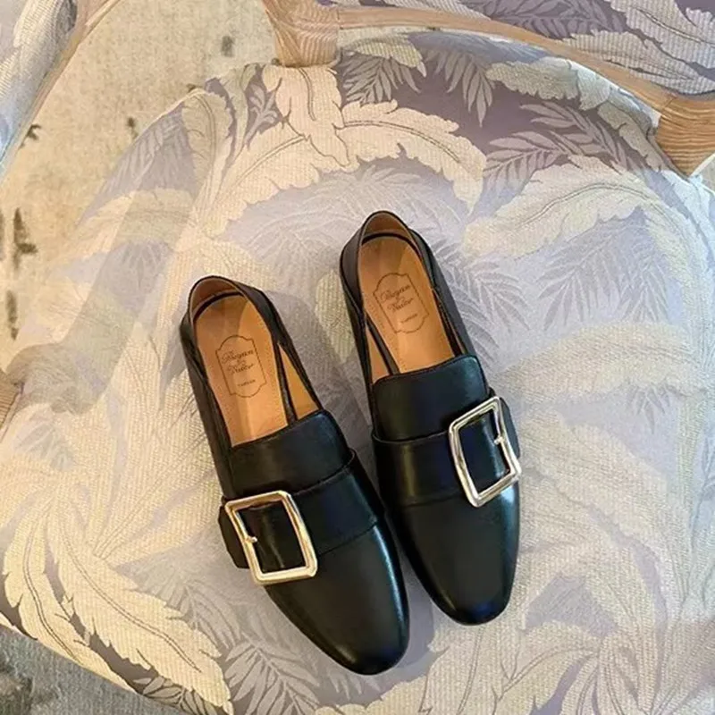 Spring Women Buckle Strap Flats Black Outdoor Loafers Fashion Round Head Girls Shoes Casual Cover Heel Zapatos Mujer
Spring Women Buckle Strap Flats Black Outdoor Loafers Fashion Round Head Girls Shoes Casual Cover Heel Zapatos Mujer