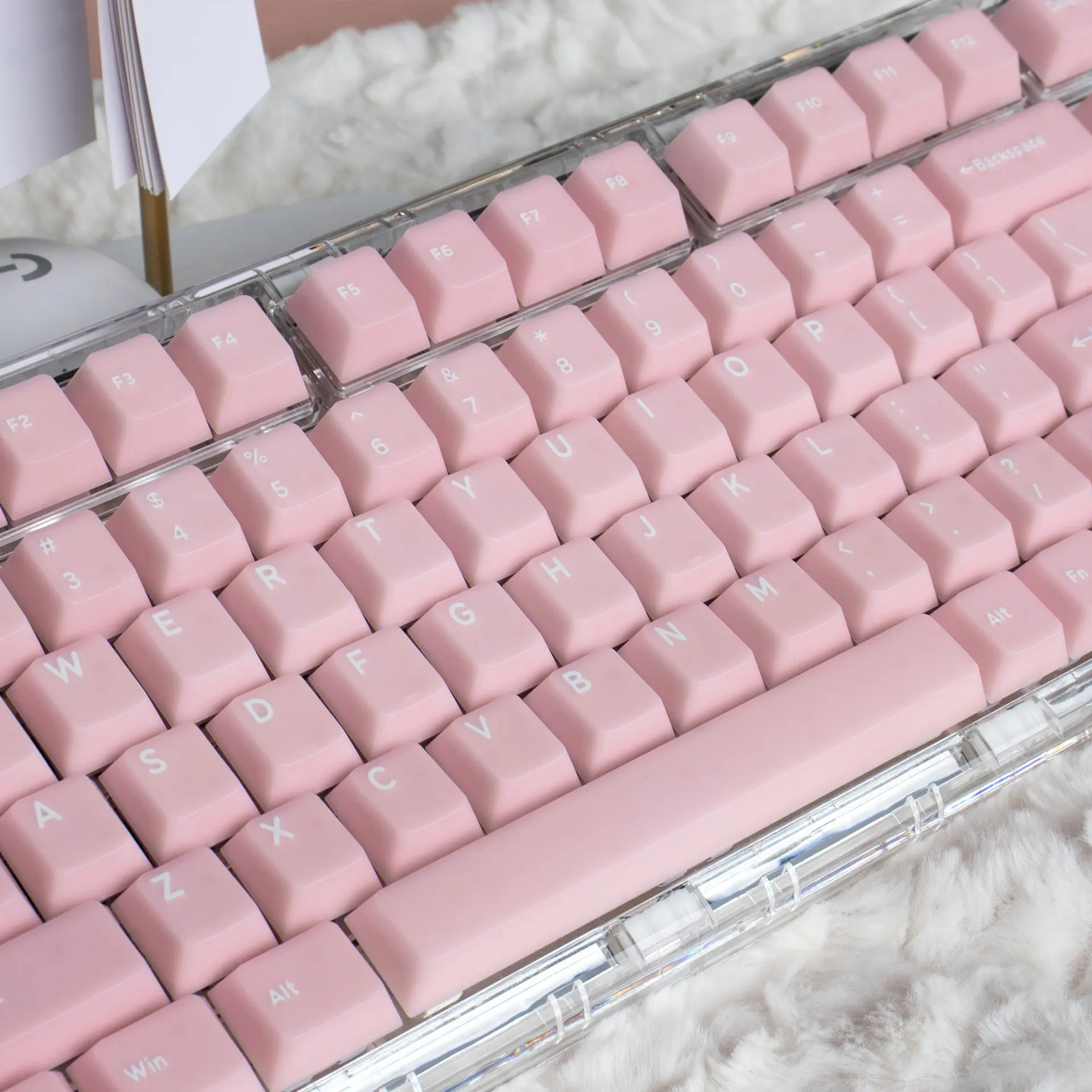Keycap spot cross-border white marble keycap pink original height 128 keys two-color ABS small full set
Keycap spot cross-border white marble keycap pink original height 128 keys two-color ABS small full set