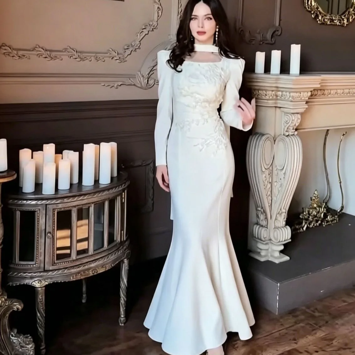 Spring 2026 French-style Three-dimensional Embroidered Waist-cinching Slim-fit Fishtail Evening Gown Dubai Luxury Islam Elegant
Spring 2026 French-style Three-dimensional Embroidered Waist-cinching Slim-fit Fishtail Evening Gown Dubai Luxury Islam Elegant