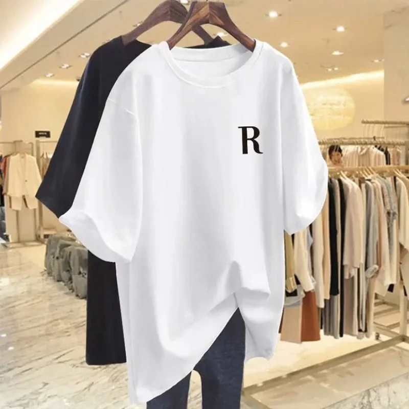 Summer Women Clothing Vintage O-neck Short Sleeve Top Tee, Fashion Letter Printed Basic Pullovers, Loose Casual Cotton T-shirt
Summer Women Clothing Vintage O-neck Short Sleeve Top Tee, Fashion Letter Printed Basic Pullovers, Loose Casual Cotton T-shirt