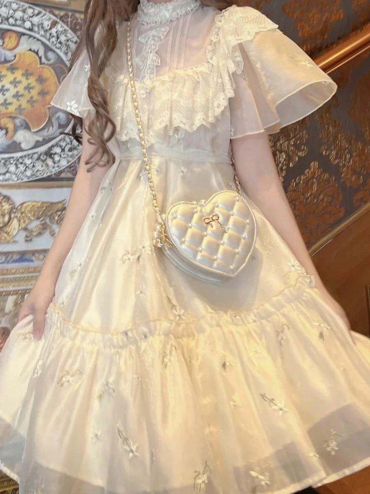 New Lolita HandBag Elegant Patch Pearl Shoulder Bag Ladies 2025 Sweet Bow JK Uniform Crossbody Bag Women Heart Bags Bolso Сумка
New Lolita HandBag Elegant Patch Pearl Shoulder Bag Ladies 2025 Sweet Bow JK Uniform Crossbody Bag Women Heart Bags Bolso Сумка