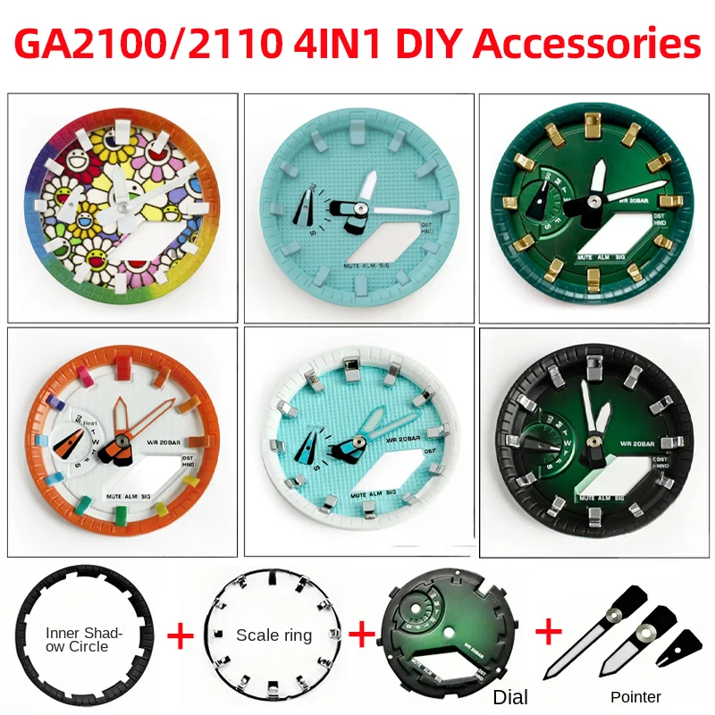 CasiOak 4-IN1 Mod kit for Casio G-shock GA2100 ga2110 ga-b2100 Watch Scale Ring Index dial surface Hour Marker Dial Ring DIY
CasiOak 4-IN1 Mod kit for Casio G-shock GA2100 ga2110 ga-b2100 Watch Scale Ring Index dial surface Hour Marker Dial Ring DIY
