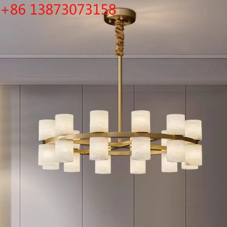 All copper natural marble living room chandelier modern simple bedroom dining room model room designer light luxury villa lamps
All copper natural marble living room chandelier modern simple bedroom dining room model room designer light luxury villa lamps