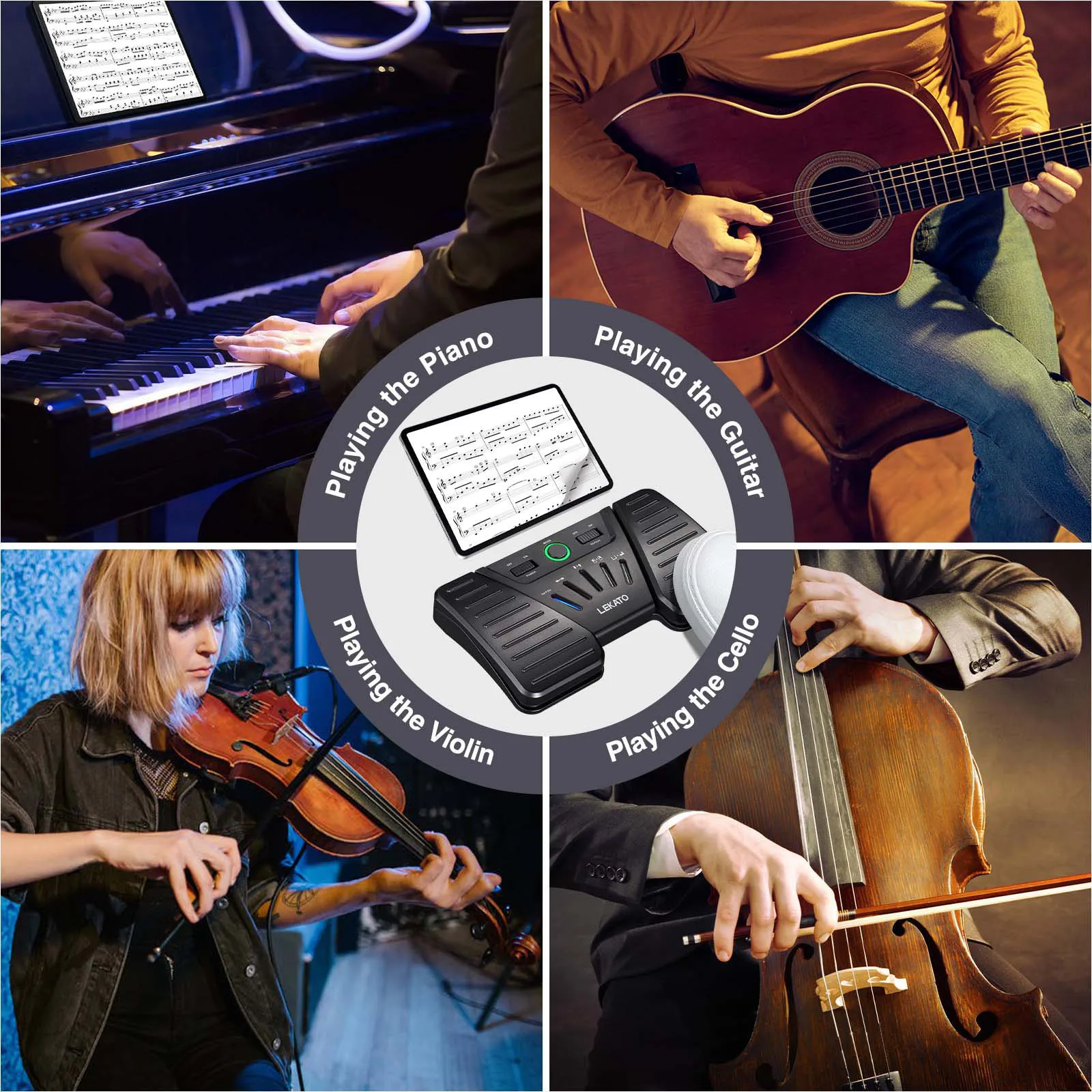 Lekato Планшеты, телефоны, листы Приложения Беспроводная ножная педаль 7-режимный Bluetooth Page Turner для Ios/android, перезаряжаемый контроллер
Lekato Планшеты, телефоны, листы Приложения Беспроводная ножная педаль 7-режимный Bluetooth Page Turner для Ios/android, перезаряжаемый контроллер